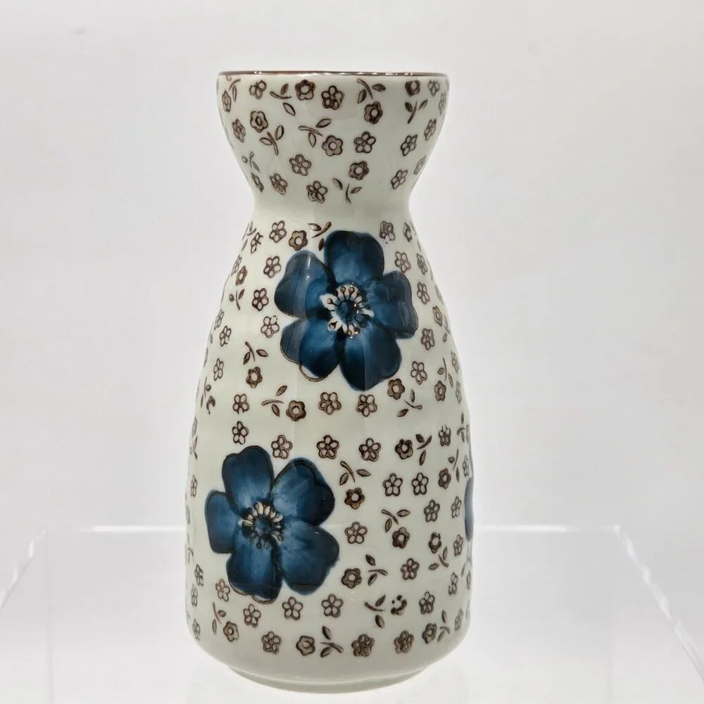 Japanese Import 7 Piece Sake Set Carafe 2 Sake Cup 2 Side Bowls 2 Chopstick Rest - Picture 2 of 10